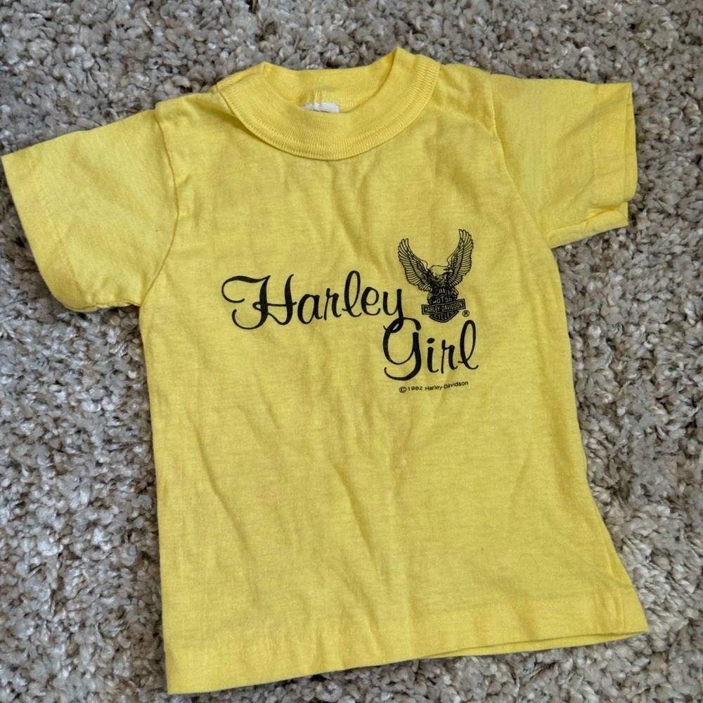 1982 Harley-Davidson Yellow Short Sleeve Toddler tee